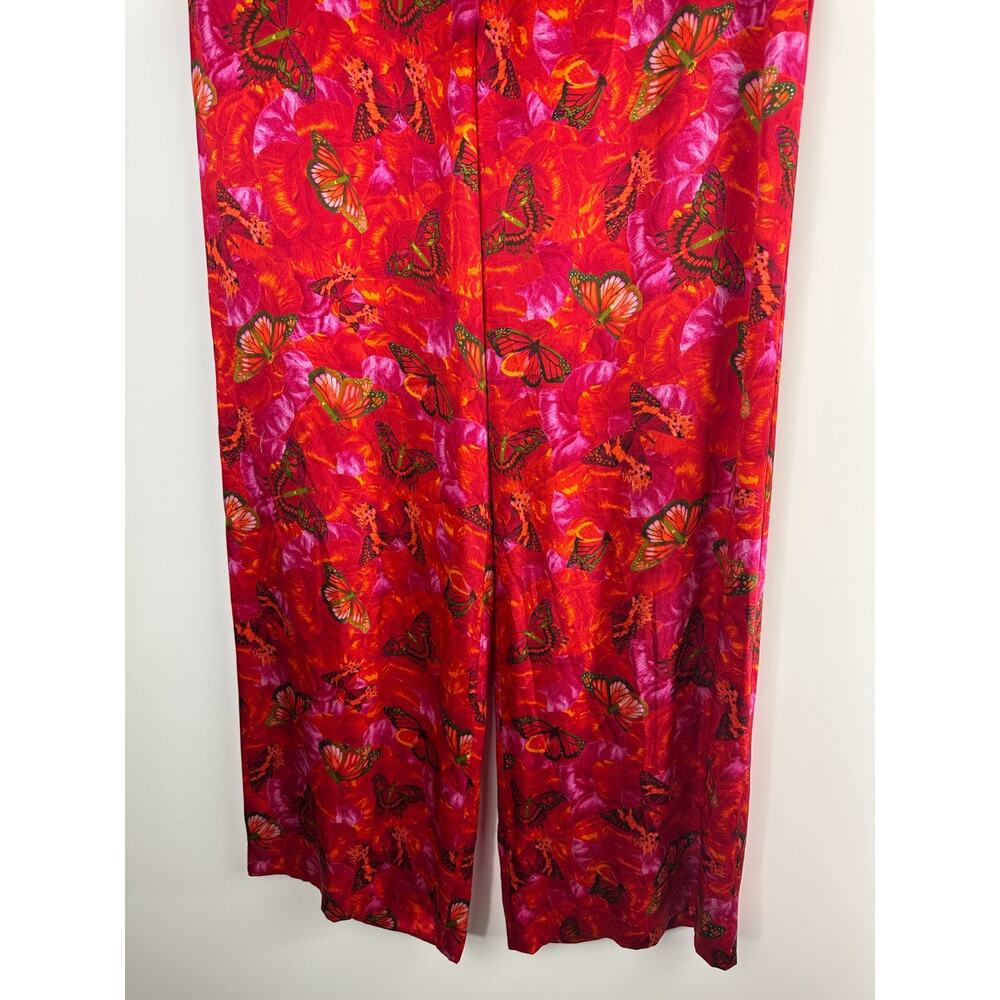 L'AGENCE Luvvy Butterfly Print Silk Straight Leg Trousers Women's Medium ? Pants - Picture 13 of 16
